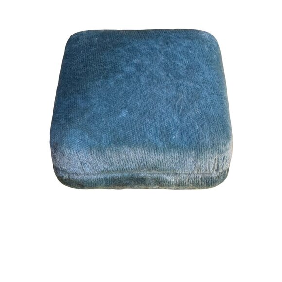 Vintage E.B. Horn Co. Jewelry Box Velvet Square 2” Blue Hinged Lid - Picture 4 of 9